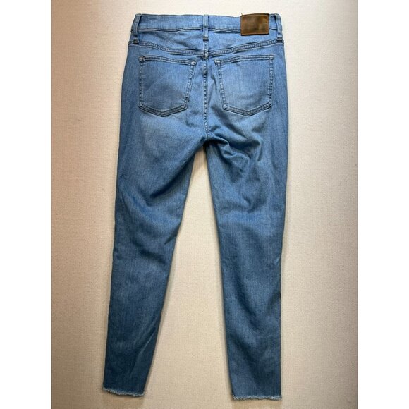 J.Crew 9" High-Rise Toothpick Jeans Womens 28 Blue Denim Light Wash Button Fly - Picture 9 of 12